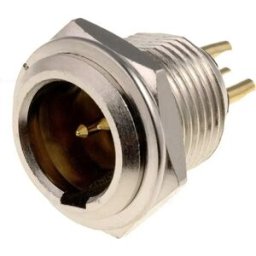 Ficha mini-XLR 4 pinos macho de painel para soldar Ø11mm