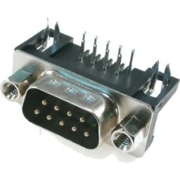 Ninigi - Ficha D-Sub DB9 pinos macho - para soldar em PCB 90º
