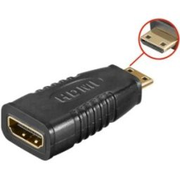 Adaptador HDMI 19pin fêmea «» Mini HDMI macho, dourado