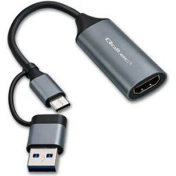 Qoltec 53789 - Placa de captura de vídeo HDMI 4K 30Hz por USB-A / USB-C