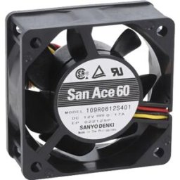 Ventoinha 60x60x25mm 12VDC 0.17A 2.04W 3 fios - SANYO DENKI 109R0612S401