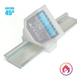Mauser EM45 - Suporte de calha DIN para Shelly EM [Flame Retardant] - Branco - 45º