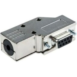 Ficha D-Sub DB9 pinos fêmea 90º c/ capa - MH Connectors MHDCMR9-DB9S-K