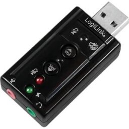 Logilink UA0078 - Placa de som USB 2.0 Surround Virtual 7.1 c/ 2x Jack 3.5mm (Micro+Áudio)