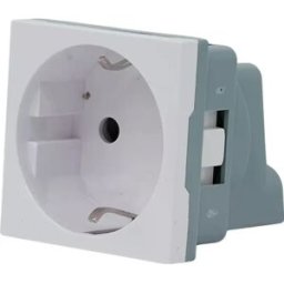 Shelly SH-WALL-DISPLAY-SOCKET-W - Módulo de Tomada Schuko 230V 5A para Suporte de Wall Display – Branco