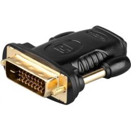 Adaptador HDMI 19pin fêmea DVI-D 24+1pin macho , dourado