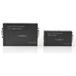 Nedis CREP5930BK - Extensor VGA+Audio até 300m via cabos de rede Cat5e/6