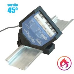 Mauser PLUS45 - Suporte de calha DIN para Shelly Plus / Gen3 e Z-Wave [Flame Retardant] - preto - 45º