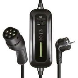 Logilink EVL0100A - Carregador portátil para EV c/ display - monofásico 6-16A 3.6kW - Schuko - Tipo 2 - IP67 - 5m