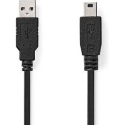 Nedis CCGL60300BK10 - Cabo USB 2.0 A - mini-USB B 5 pinos 1.0m