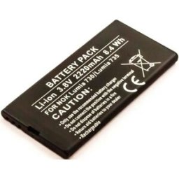 Bateria para telemóvel compatível com Nokia Lumia 730, Lumia 735 3.8V 2220mAh 8.4Wh Li-Ion