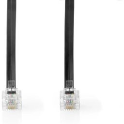 Cabo Telefone RJ11 (6P4C) Macho / Macho 2m - Preto
