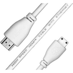 Raspberry Pi - Cabo HDMI p/ Raspberry Pi Zero oficial, macho tipo A «» macho mini-HDMI - branco - 1.0m - SC0863