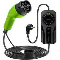 Qoltec 52468 - Carregador portátil para EV c/ display - monofásico 8-16A 3.5kW - Schuko - Tipo 2 - IP65 - 5m