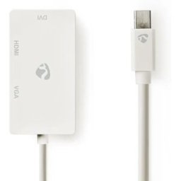 Nedis CCGP37465WT02 - Adaptador/conversor Mini DisplayPort 1.2 >> DVI-D 24+1 / HDMI / VGA