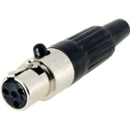 Ficha mini-XLR 4 pinos fêmea para soldar em cabo