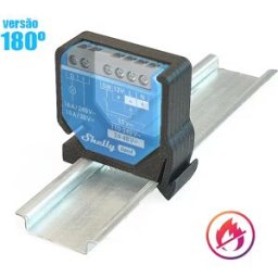 Mauser GEN4_180 - Suporte de calha DIN para Shelly Gen4 [Flame Retardant] - preto - 180º