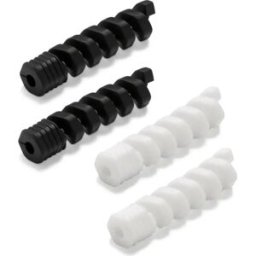 Inofix 7001-2 - Conjunto de 4 protetores de cabos USB (Branco + Preto)
