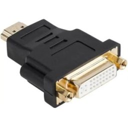 Adaptador HDMI 19pin macho DVI-I 24+5pin fêmea , dourado
