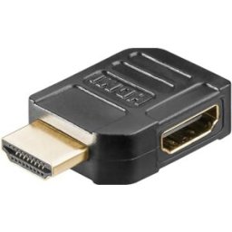 Adaptador HDMI macho/fêmea , curva (V), dourado