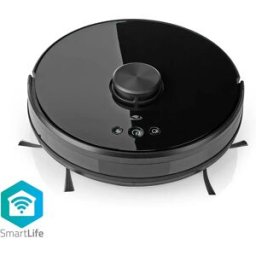 Nedis WIFIVCL001CBK - Aspirador Robô inteligente 3-em-1 HEPA 2000Pa c/ base de carregamento - Ø330x96mm