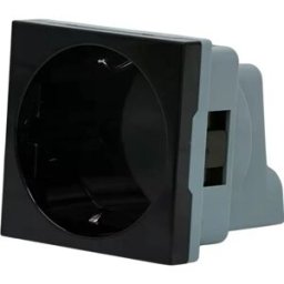 Shelly SH-WALL-DISPLAY-SOCKET-B - Módulo de Tomada Schuko 230V 5A para Suporte de Wall Display – Preto