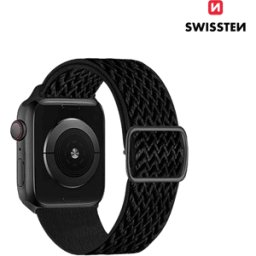 Bracelete em Nylon para Apple Watch Swissten Preto 42-49 MM