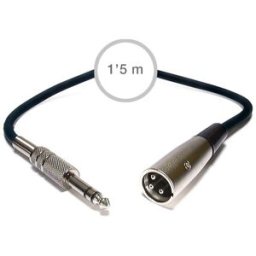Cabo Áudio Jack 6,3 mm Macho - XLR Macho 1,5m - FONESTAR