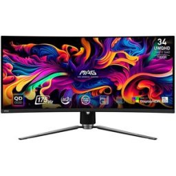 Monitor Curvo MAG 341CQP QD-OLED 34" UltraWide Quad HD 175Hz FreeSync Premium Pro (Preto) - MSI