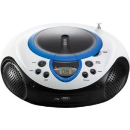Rádio Portátil SCD 38 c/ Leitor de CDs e USB (Azul) - LENCO