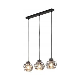 Lustre LED suspenso por cabo ZULIA 3xE27/15W/230V preto/preto fumê