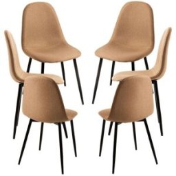 Presentes Miguel Pack 6 Cadeiras Black Teok Tecido