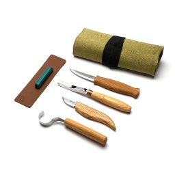 Conjunto Profissional de Escultura de Colheres e Kuksa Beavercraft (4 ferramentas em rolo + acessóri