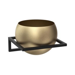 Vaso de parede 27x29 cm preto/dourado