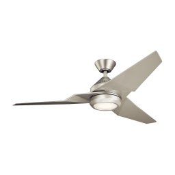 Kichler KLF-JADE-60-BN - Ventilador LED regulável JADE 18W/230V prata + comando