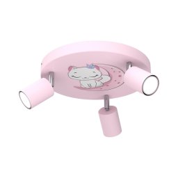 Focos de luz para crianças FUN 3xGU10/8W/230V rosa/gato