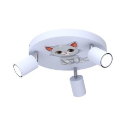 Focos de luz para crianças FUN 3xGU10/8W/230V azul/gato