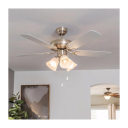 Eglo 35077 - Ventilador de tecto LAS PALMAS 3xE27/40W/230V cromo fosco/cinzento