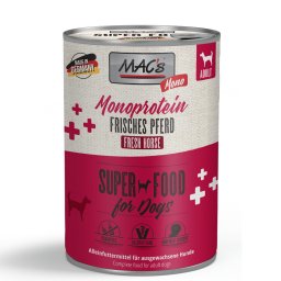 6x 400g cavalo MAC's Adult Mono comida húmida para cães