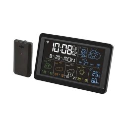 Estação meteorológica com ecrã LCD GoSmart 230V/3xAAA Wi‑Fi Tuya preta
