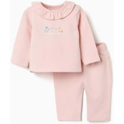 ZIPPY Conjunto cardado com estampado em relevo para recém-nascida, rosa-claro Rosa 0-1 Months