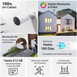 tapo-by-tp-link Câmera de vigilância TAPO by TP-LINK TC82 2K Visão Noturna Interna e Externa Detecção IA Áudio Bidirecional Painel Solar