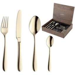 Amefa Oxford 1860ZVMDF3C40 Champagne, conjunto de talheres de 24 peças numa caixa de madeira