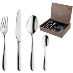 Amefa Oxford 186000MDF3C40 aço inoxidável polido, conjunto de talheres de 24 peças numa caixa de madeira