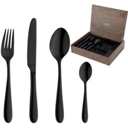 Amefa Oxford 1860ZTMDF3C40 Black, conjunto de talheres de 24 peças numa caixa de madeira