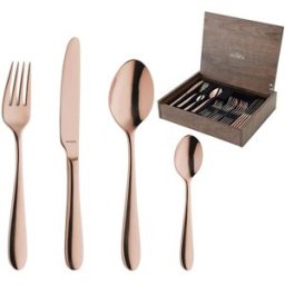 Amefa Oxford 1860ZEMDF3C40 Copper, conjunto de talheres de 24 peças numa caixa de madeira
