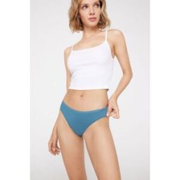 Tezenis Cueca brasileira de algodão de cintura descida Mulher Azul Tamaño L