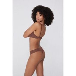 Tezenis Cueca brasileira sem costuras em algodão Mulher Marrom Tamaño M