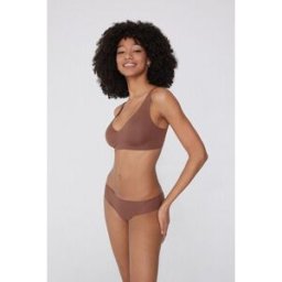 Tezenis Cueca invisível sem costuras de algodão Mulher Marrom Tamaño S