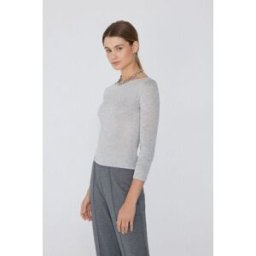 Tezenis Camisola com decote em barco de lã merino Mulher Cinza Tamaño M